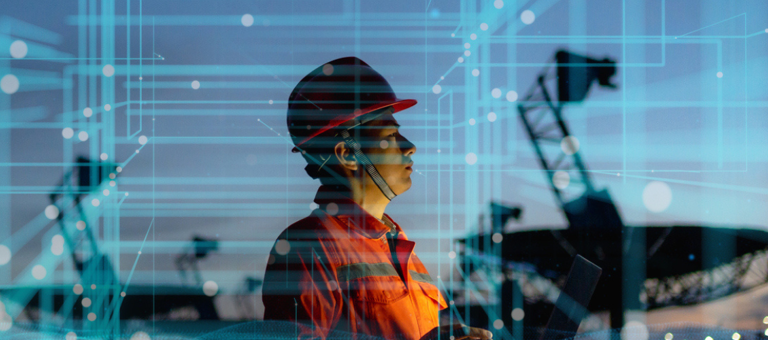 Engineer working at an energy facility