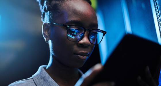Woman using a tablet