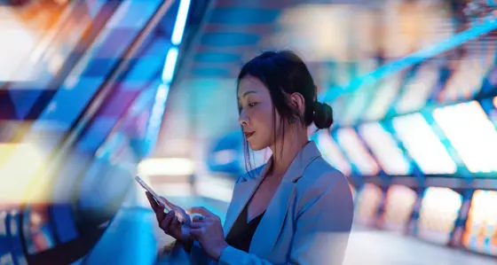 Woman looking at her phone