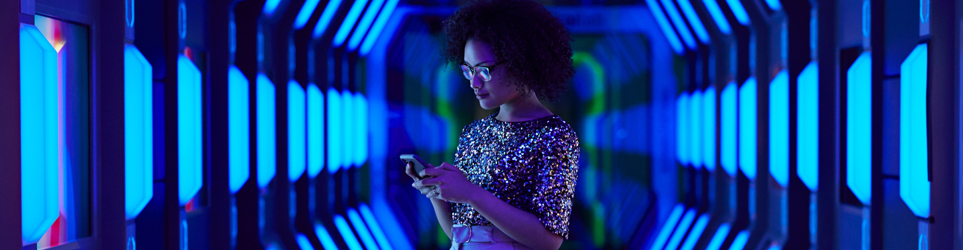 Woman holding a smartphone