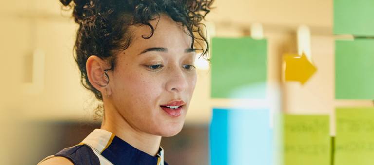 Woman brainstorming ideas