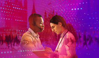 Two public servants against a Westminster background