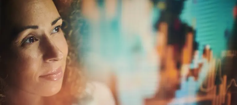 Trader looking at graph