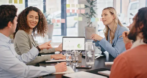 Group of people in an office meeting