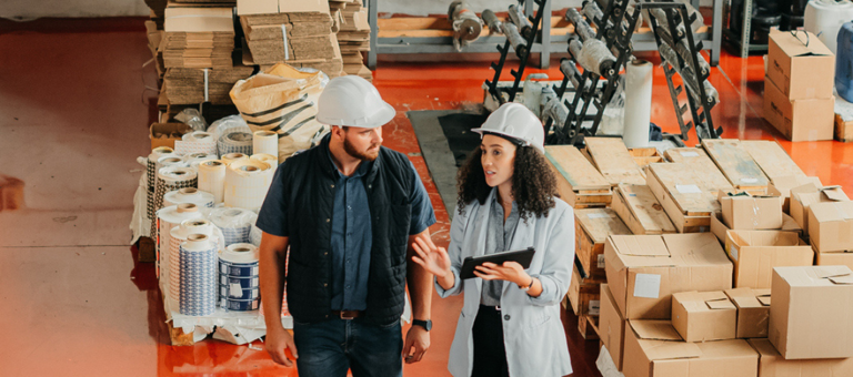 Workers in a warehouse