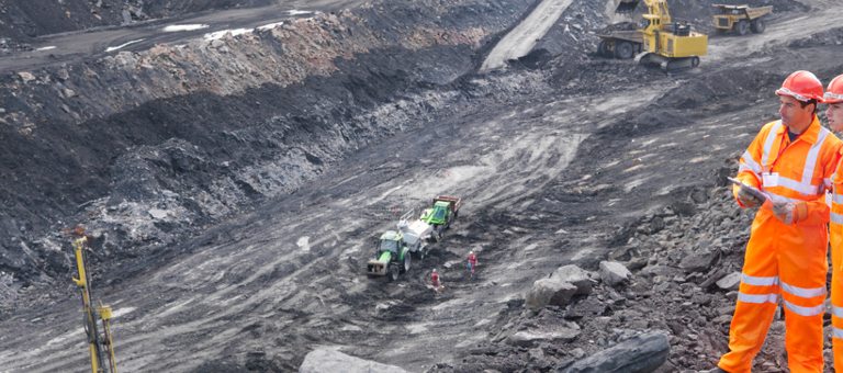 Workers at a mine