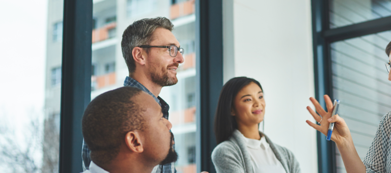 Group of colleagues having a discussion