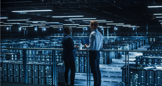 Workers in a data centre