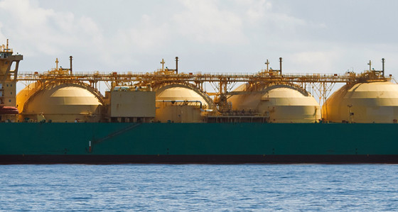 A LNG carrier ship at sea