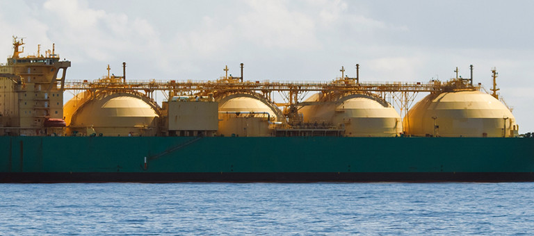 An LNG carrier ship at sea