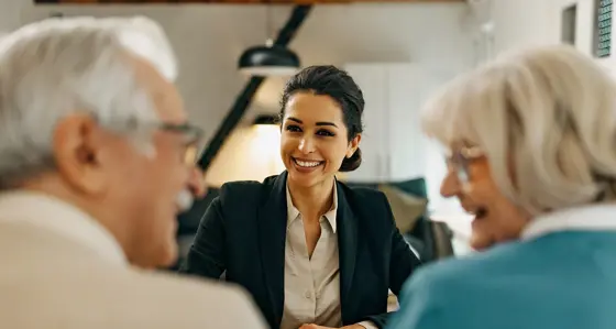 advisor with retired couple