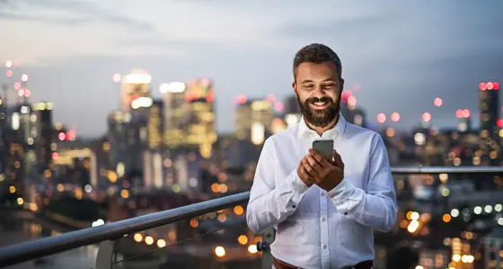 Man looking at his mobile