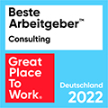 Great Place To Work Award Beste Arbeitgeber for Consulting Deutschland Twenty Twenty-Two