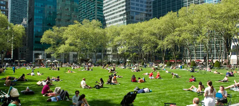 People enjoying the sunshine in New York