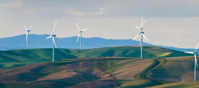 Wind Turbines in a hilly landscape