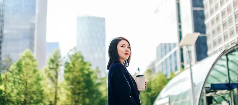 Woman in city