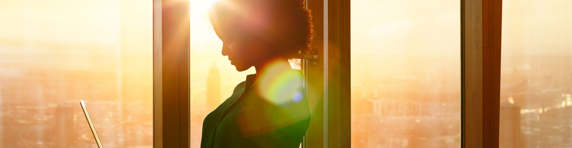Woman looking at her laptop