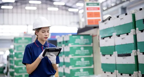 Worker in warehouse