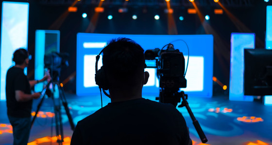 Videographers in a studio