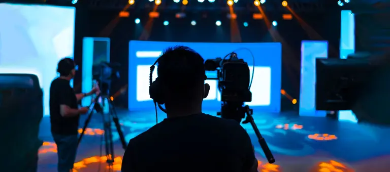 Videographers in a studio