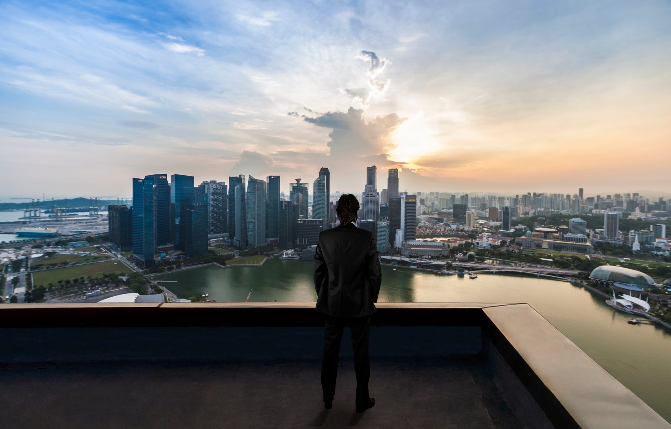 Man looking at view