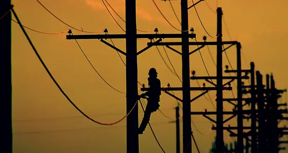 electricity pylon worker