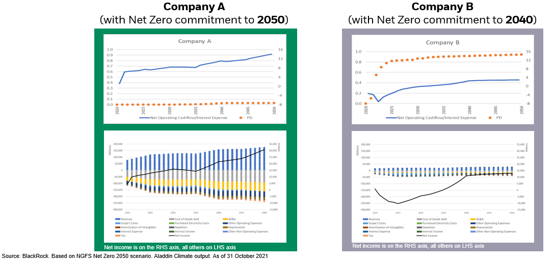 Transition Risk company A and B 