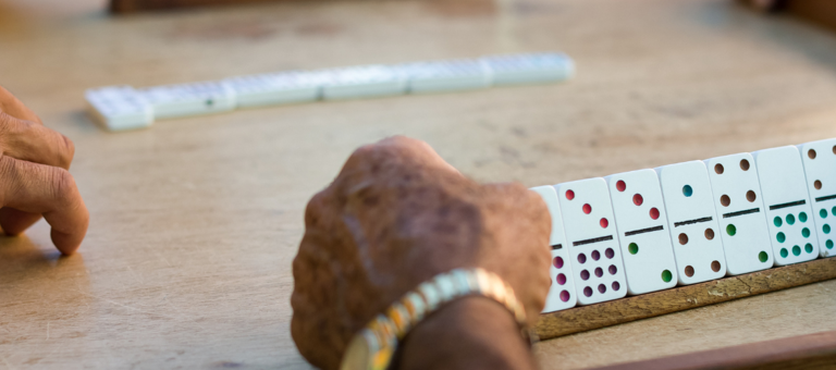 Men playing dominoes