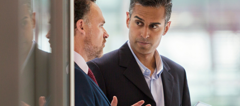 Business men talking