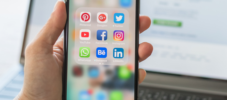 A phone with social media apps