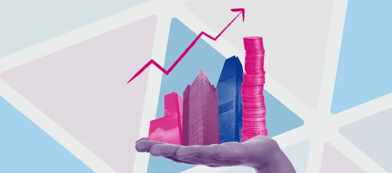 Baringa brand image with stocks in one hand