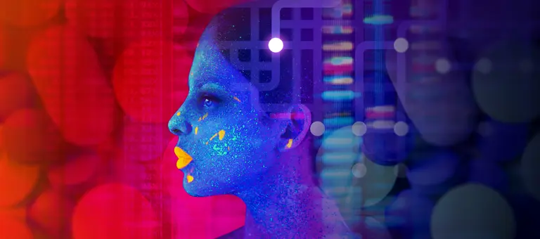 Woman's face in profile