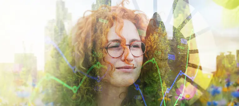 Woman with curly hair