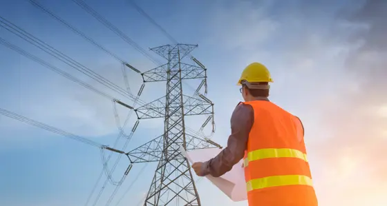 Engineer looking at a pylon
