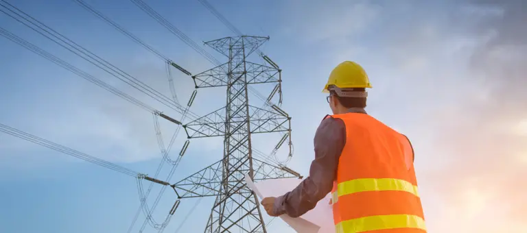 Engineer looking at a pylon