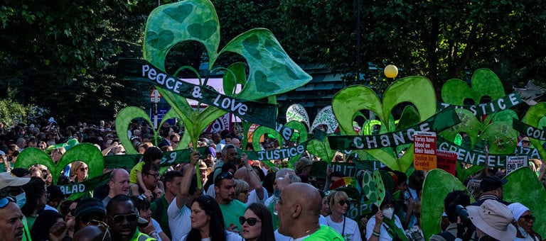 A rally of people seeking justice for the Grenfell victims