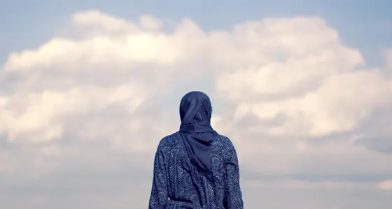 Woman looking out to sky