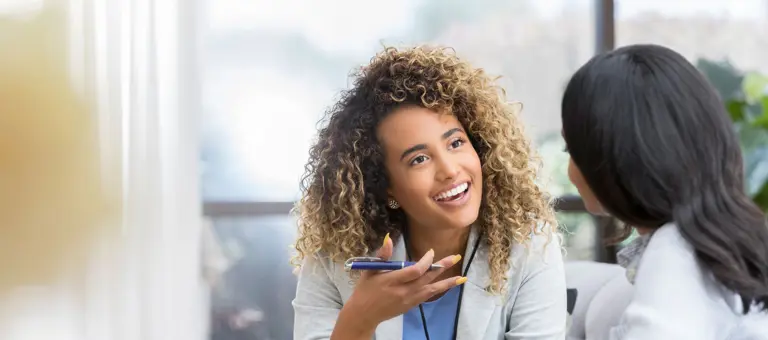 A therapist and her patient having a conversation