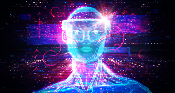 A graphical image of a futuristic human