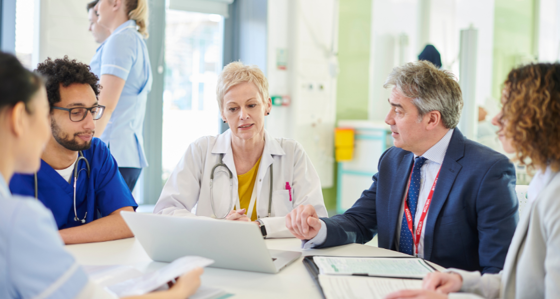 Group of health care professionals in a meeting