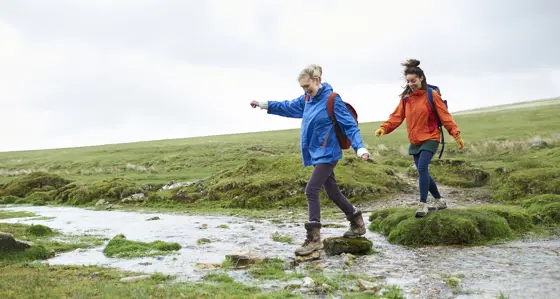 Two women hiking