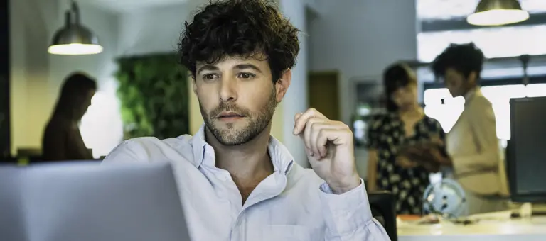 man using laptop