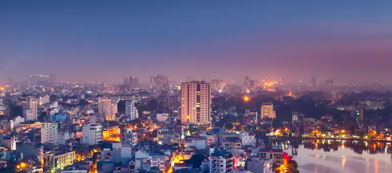 The Hanoi skyline at night