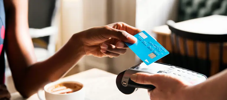 Buying a coffee with a contactless card payment