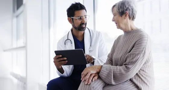 A doctor and a patient having a conversation