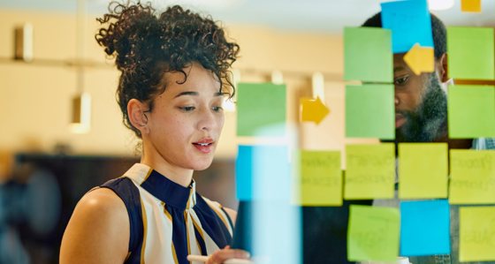 Woman brainstorming ideas