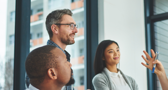 Group of colleagues having a discussion