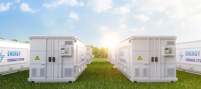 Battery storage containers in field