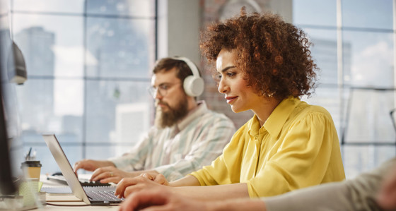 People working in an office