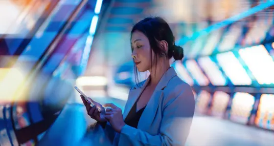 Woman looking at her phone